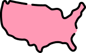 Stylized image of the United States. iTrip provides property management services nationally.